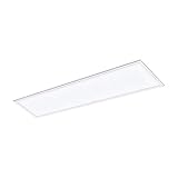 EGLO LED Panel Salobrena 1, Deckenlampe modern, Wohnzimmerlampe, LED Deckenleuchte aus Aluminium, Kunststoff, Bürolampe in Weiß, LED Küchenlampe, Flurlampe Decke neutralweiß, L 120