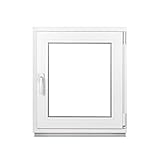 Premium Kellerfenster Von Fenstiger - Kunststofffenster Weiß BxH 500 x 600 mm - Garagenfenster/Gartenhaus Fenster BxH 50 x 60 cm 2-fach Verglast - Din Rechts-Funktion Dreh Kipp Fenster-Alle Größ