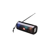 BZYZ Kabelloser Bluetooth-Lautsprecher, FM-Radio mit LED-Blitzlicht, tragbarer Lautsprecher mit einstellbarer FM-Antenne (D)(B)