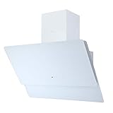 NEG Dunstabzugshaube KF599EKW (Umluft/Abluft) weiß 90cm kopffrei mit LED-Beleuchtung, Randabsaugung und Fernbedienung, Glas-Front, 5 Motorstufen (max. 850m³/h),