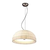 DEORBOB Mediterrane Kuppel Schüsselförmige E27 Pendelleuchten Deckenstrahler Eisen Kreative Stoff Kronleuchter Wohnzimmer Hängelampe Für Schlafzimmer Leinen Tuch Loft R