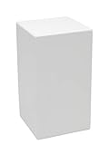 Meister Sockel für Statuen + Figuren, Podest Größe „S“ = 10x10x18 cm weiß lackiert, Holzsockel, H