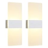 VOMI 2 Pack LED Akku Wandleuchte Mit Schalter Berühren Dimmbar Wandlampe Tragbar Magnetische Nachtlicht USB Wiederaufladbar Intelligent Leselicht Kabellos 2.8 W für Flur Schlafzimmer Weiß,Warm lig