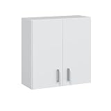 Habitdesign Mehrzweck-Hängeschrank, weiß lackiert, Maße: 59 cm (Breite) x 60 cm (Höhe) x 26,5 cm (Tiefe)…