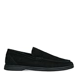 Schwarze Veloursleder-Loafer Schw