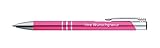 Kugelschreiber aus Metall / mit Gravur / Farbe: pink