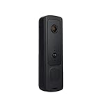 XJST Weitwinkel-Smart-Video-Türklingel, Intercom-Kamera-Sicherheitsglocke, Drahtloser Außenwasserdonuss, Gut Für Die Haussicherheit, Einfache Installation,Schw