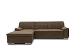 DOMO collection Juno Ecksofa | Eckcouch in L-Form | Sofa Polsterecke, moderne Eckgarnitur, braun, 241x150x80