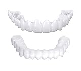 KUUY 1 Paar Perfekte Veneers Lächeln Gefälschte Zähne Lächeln Gebisszähne Instants Veneers Gebiss, Oben und Unten Komfort Fit Flexible Zähne Geschenk Verhindern Sie verstopfte Z