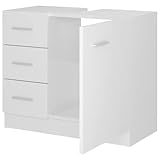 Waschbeckenschrank, aufgeräumtes Aussehen, Hochglanz-Weiß, schlankes Design, Waschbeckenunterschrank für Küche, Hotel, B