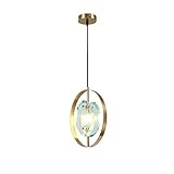NAMFXH Nordic Chandelier K9 Kristall Schmiedeeisen Pendelleuchte Gang Veranda Einzelkopf Deckenleuchten Leuchten E14 * 1 Kreative Persönlichkeit Pendelleuchte (H11.82IN)