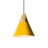 HDGNKG Moderne Pendelleuchte E26Base Holz-Deckenleuchte Mit 9,8' Metallschirm, Verstellbare Höhe, Industrielle Pendelleuchte Für Küche, Esszimmer, Kaffeebar, Wohnzimmer, S