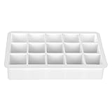 LIUM Lebensmittelqualität Silikon wiederverwendbares EIS 15 Gitter weich for Whisky DIY.Gefrorene Dessert-Soda-Cocktailgetränke(grün) (Color : White, Size : A)