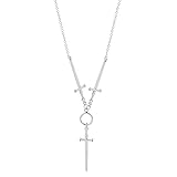 JIAQ Punk DREI der Schwerter Halskette Hexe Swordsman Charm Vintage Anhänger Halskette for Frauen Gothic Tarot Goth Edgy Schmuck Choker (Metal Color : XL2423)