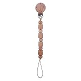 K-MANYU Neugeborenen Schnuller Clip Kette BPA-frei Buche Holzperlen DIY Schnuller Schnuller Halter Baby Kinderkrankheiten Kauspielzeug