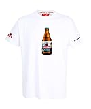 ASTRA Kiezmische Herren T-Shirt Weiß, Herren-Bekleidung, Baumwoll-Shirt mit auffälligem Knollen-Frontprint, lässige Mode für M