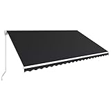 vidaXL Markise Einziehbar Handbetrieben Gelenkarmmarkise Balkonmarkise Sonnenschutz Sichtschutz Terrasse Balkon 500x300