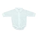 TupTam Unisex Baby Hemd-Body Langarm mit Kragen, Farbe: Weiß, Größe: 62