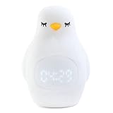 Wall Spotlights Kinderwecker, Licht Aufwachen Pinguin-Look Nachtlicht USB-netzteil Silikonmaterial Schlummerfunktion für Jungen Mädchen S