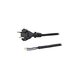 W-97193 Kabel CEE 7/17 (C) Stecker,Kabel 3m schwarz Gummi 2x1,5mm2 PLASTROL