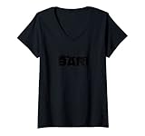 Damen Bari Italien Stadtdorf Skyline Silhouette T-Shirt mit V