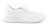 Artra Arica 6207 rutschfeste Slipper, weiße Arbeitsschuhe für Küche OHNE Stahlkappe, Lebensmittel, Küche, Klinik, Handwerk (40)