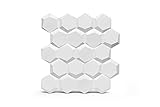 Strukturierte 3D Wandpaneele Platten Wandverkleidung aus Gips zum anstreichen - Wanddekoration Wärme Schalldämmung - einfache Montage - 50x50cm (Rasputin)