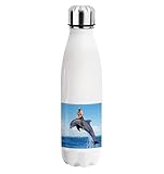 Putin Riding Dolphin P110 Water Bottle 500ml Wasserflasche, Kantine, Thermoskanne Gift, Funny Gift for Men, Sports Gym Hiking F