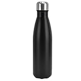 Isolierte Edelstahl-Wasserflasche,Vakuumisolierte Edelstahl-Wasserflasche für Kalte und Warme Getränke, Auslaufsichere, Doppelwandige, Tragbare Trinkflasche aus Edelstahl in Cola-Form(Matt-schwarz)
