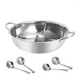 GNMD Suppentopf Hot Pot Topf Verdickung Brühe Topf Haushalt Edelstahl Heißer Topf Becken Elektromagnetische Spezialofen Ming Hot Pot Suppentopf Kasserolle (Color : 36cm Two-Flavored po)