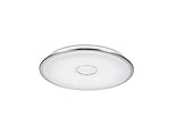 Trio Leuchten LED Deckenleuchte Osaka 678710006, Chrom, Acryl weiß mit Star Light Effekt, 100 Watt, Fernbedienung Helligkeit und Lichtfarbe einstellbar, Nachtlicht Funk