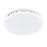 EGLO Deckenlampe Pogliola-S, Ø 50 cm, Kristalleffekt LED Deckenleuchte, 1 flammige Wohnzimmerlampe aus Stahl und Kunststoff, Lampe weiß, Kinderzimmerlampe, Küchenlampe, Bürolampe, Flurlampe Deck