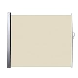 AINIM Markise Versenkbare Seitenmarkise, Seitenmarkise Für Balkon Und Terrasse, Sonnenschutz, Versenkbarer Sichtschutz UV-beständig Und Wasserdicht 280 G /(Size:200 * 300cm,Color:Beige)