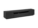 TV Lowboard Schrank ESTON 200 cm TV Tisch Sideboard TV Kommode HiFi-Tisch freistehender Schrank (Black)