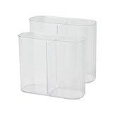 2-lagiger transparenter Kunststoff-Werkzeugkoffer mit Griff, Mehrzweck-Werkzeugschrank, Organizer, Box, lila, pink, rot, 2 Stück, C