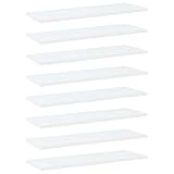 Festnight Wandregal Weiss 8er-Set Wandboard Schweberegal Regal Hängeregal Bücherregal Dekorative Wanddeko Wohnzimmer Schlafzimmer Badregal, 60x20x1,5