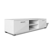 vidaXL TV Schrank Hochglanz-Weiß Fernsehtisch Lowboard Sideboard TV Möb