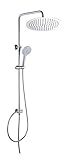 JOHO 304 Edelstahl Duschset Duschsystem Regenduschset mit Kopfbrause (rund D30 cm)