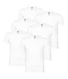 PUMA 6er Pack R-Neck T-Shirts, Farbe:Weiß, Größe:M, Artikel:6er Pack R-Neck weiß_