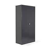 Schrank & Stuhl XL Werkzeugschrank – Werkstattschrank/Stahlschrank mit 4 höhenverstellbaren, vollverzinkten Fachböden, 195x92x50,