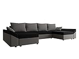 Ecksofa Chione U mit Bettkasten und Schlaffunktion, 4 Sitzer Eckcouch, U-Form Sofa für Wohnzimmer, symmetrisches Ecksofa, Polsterecke mit Bettfunktion, Wohnlandschaft (Alova 36 + Alova 04)