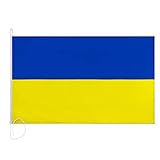 min-bmao Fahne Flagge Ukraine - Ukraine Flagge, Flaggen Fahnen, Ukrainische Flagge Hissfertig mit Ösen Polyester Doppelt Genäht Dekorativ für Drinnen und Draußen Ukrainische Nationalflagg