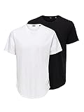 ONLY & SONS Herren ONSMATT Life LONGY SS Tee 2-Pack T-Shirt, Black/Pack:Black White, L