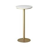 Runder Marmor-High-Tisch, Cocktail-Bar-Tisch Mit Metallbeinen Und -Grund, Geeignet Für Wohnzimmer- Und Pub-Lounge, Höhe 75 cm, 95 cm, 105 cm, Leicht Zu M