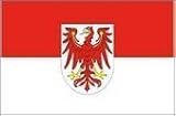Flaggen Deutsche Bundesländer Deutschland Landesfahnen 150 x 90 cm mit zwei Metallösen zur Befestigung und zum Hissen (Brandenburg)