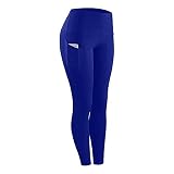 BOLANQ Leggings mit Handytasche Sporthose Damen High Waist Sport Leggings Yogahose Damen Blickdicht Laufhose Sport Leggings Damen Lang Sporthose Sport Tights Laufhose Laufen Yoga Hose D
