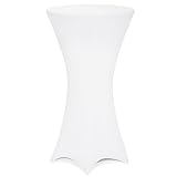 DEUBA 5er Set Stehtischhusse Tischhusse Husse Stehtisch Bistrotisch Tisch verschiedene Größen Ø 60/70/80 cm - Farbauswahl / (Ø 80 cm, weiß)
