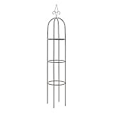 Sekey Gartenobelisk für Kletterpflanzen und Rosen, Gartenturm Outdoor Indoor Topfpflanzenständer, Obelisk rankhilfe Metall 195 cm, B