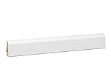 KGM Sockelleiste Neuburger Profil – Weiß folierte MDF Fußbodenleiste – Maße: 2500 x 16 x 40 mm – 1 Stück