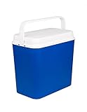 Kühlbox 24 Liter blau/weiß - Isolierbox mit bis zu 9 Std. Kühlung - Kühltasche für unterwegs - Outdoor Thermobox für Camping, Picknick & Garten - Made in Europ